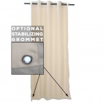 Sunbrella Canvas Flax Outdoor Curtain with Grommets