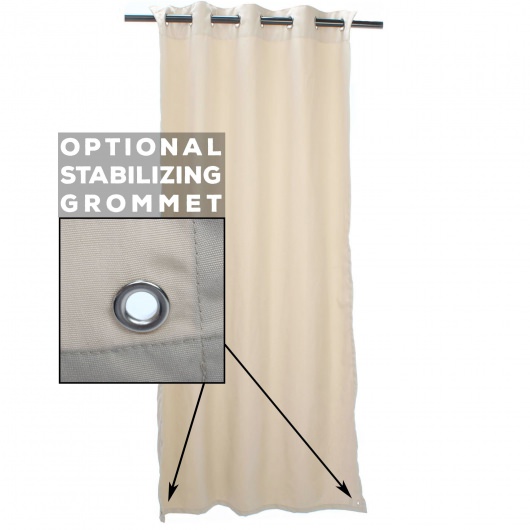 Sunbrella Canvas Taupe Outdoor Curtain Custom Length with Tabs